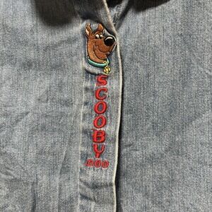 Vintage Scooby Doo Denim Button Up‎ Shirt Warner Bros 1998 Kids Size Sm
